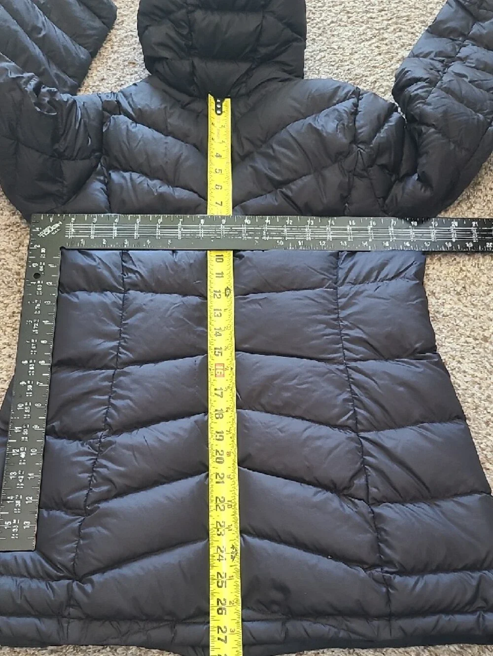 Eddie Bauer Black Hooded Down Puffer Jacket